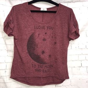 Lightweight top “I love you to the moon and back”
